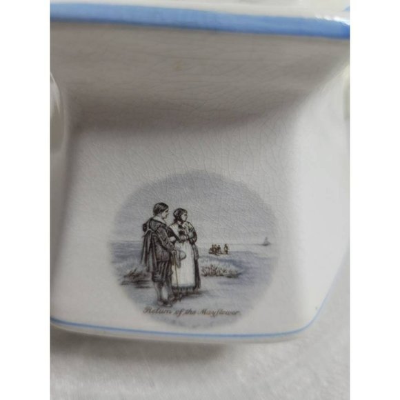 Antique Sterling China Courtship of Miles Standish-Sugar Bowl with Lid- RARE 191 - Picture 10 of 10